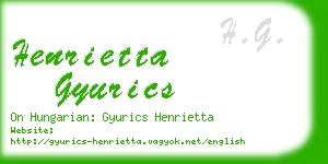 henrietta gyurics business card